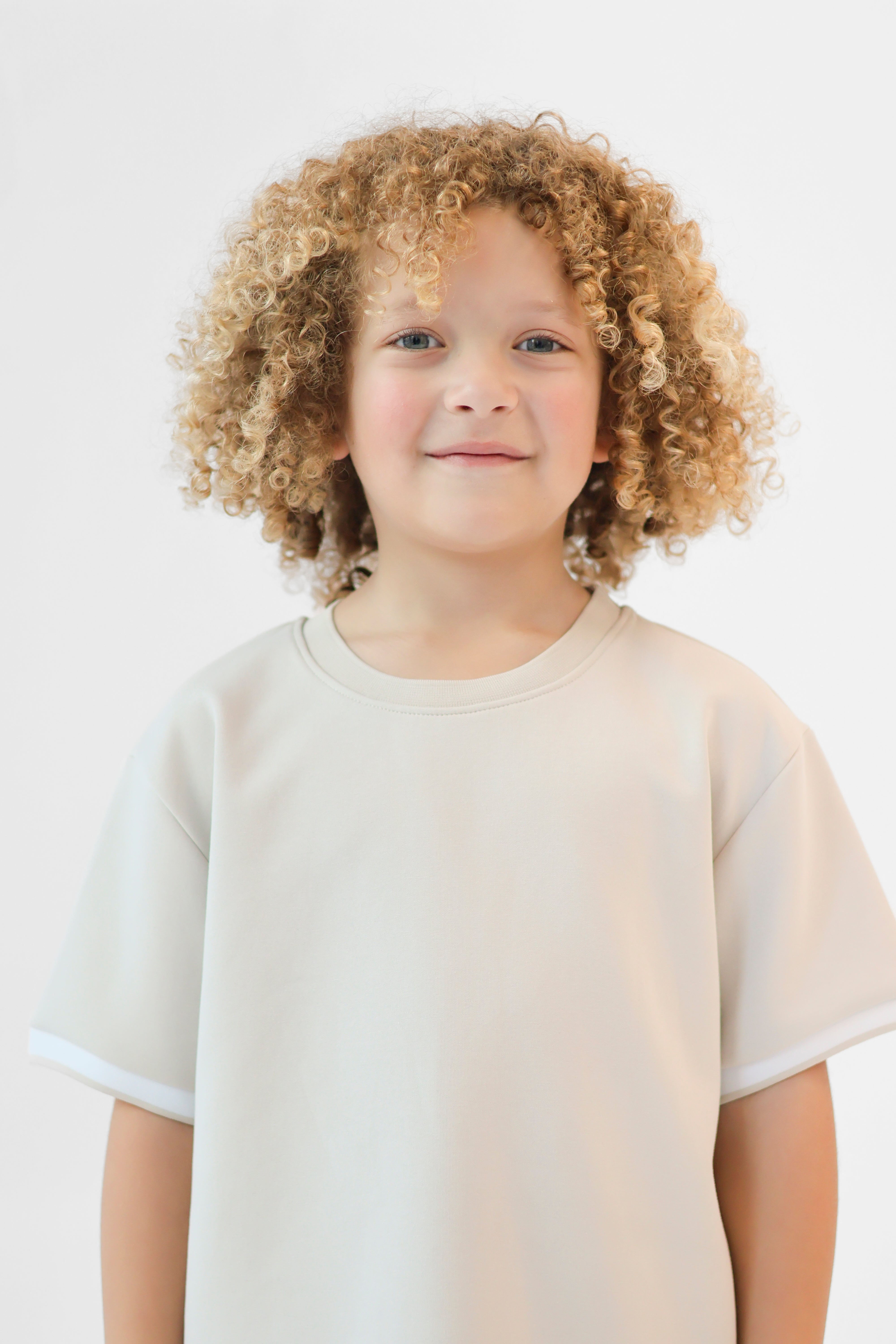 Benny Boys Plain T-Shirt & Shorts Set Beige