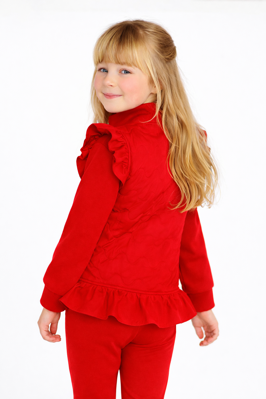 Millie Girls Padded Gilet Red