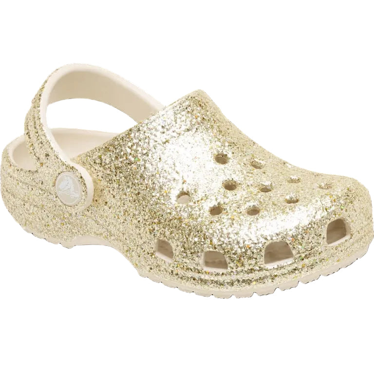 Crocs Classic Girls Gold Glitter Clog