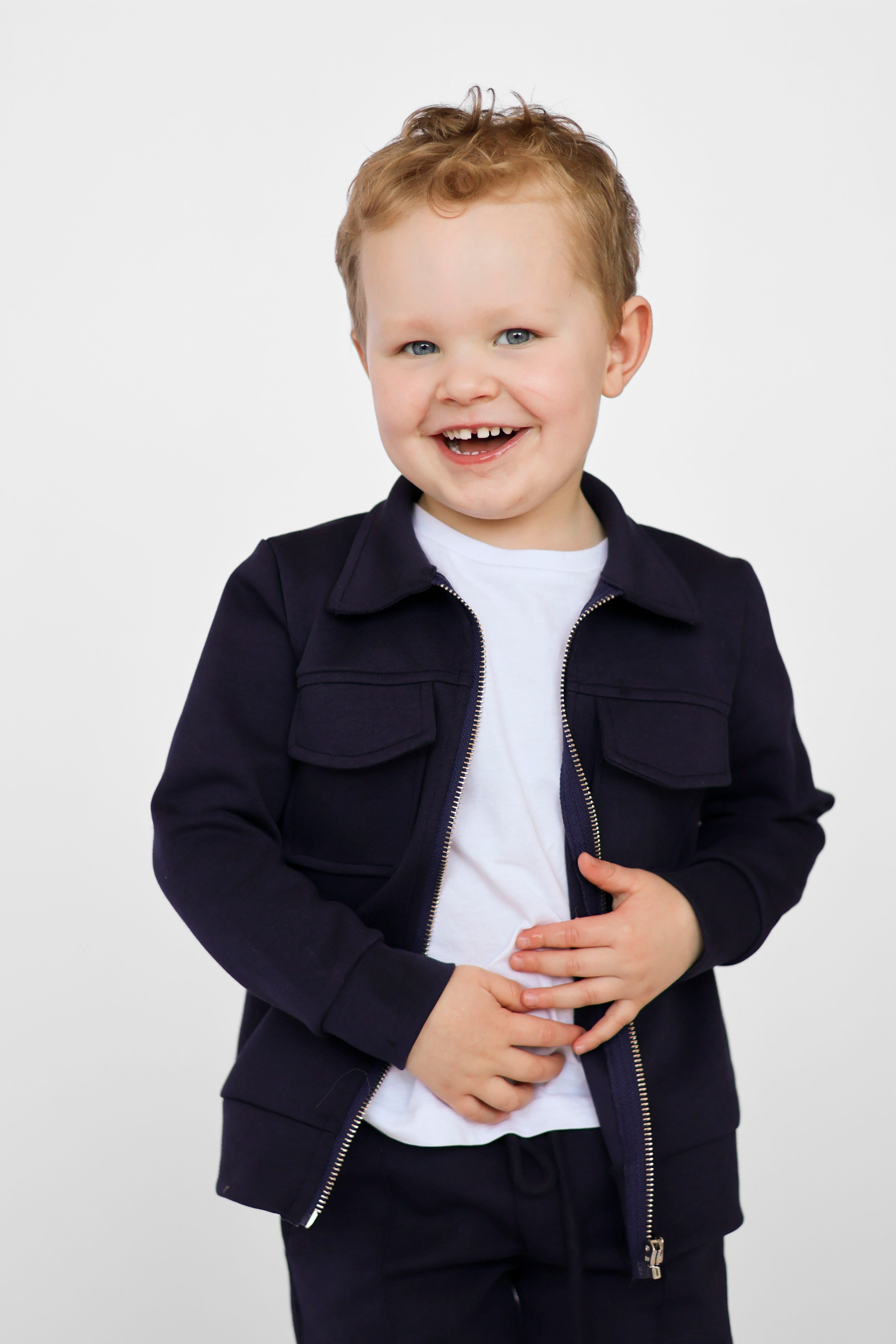 Marcus Boys Zip Up Smart Tracksuit Navy