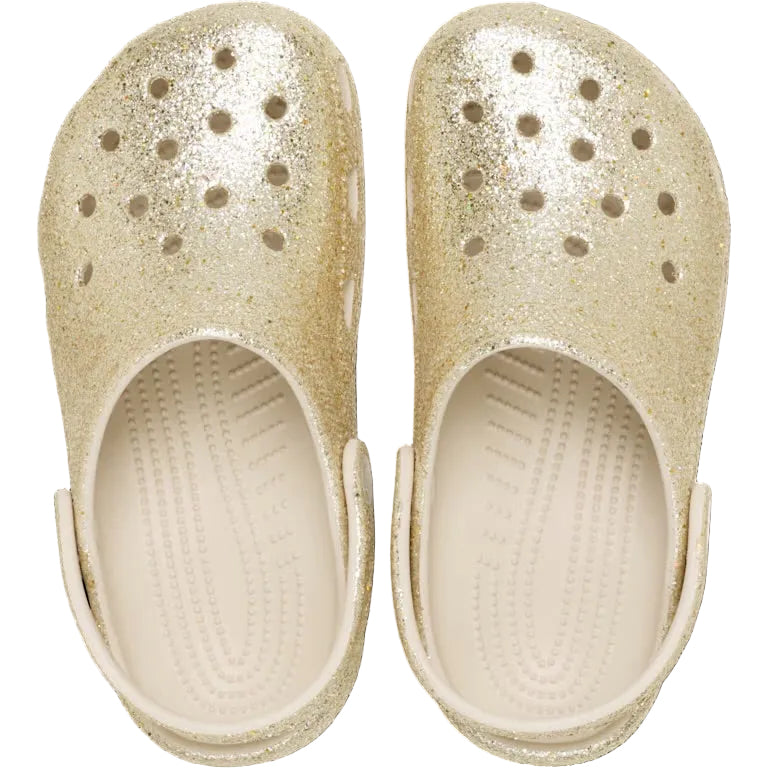 Crocs Classic Girls Gold Glitter Clog