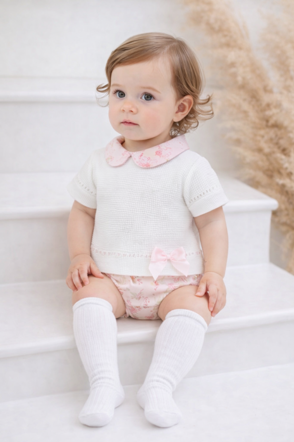 Sophia Girls Knit Collar Top & Jam Pants
