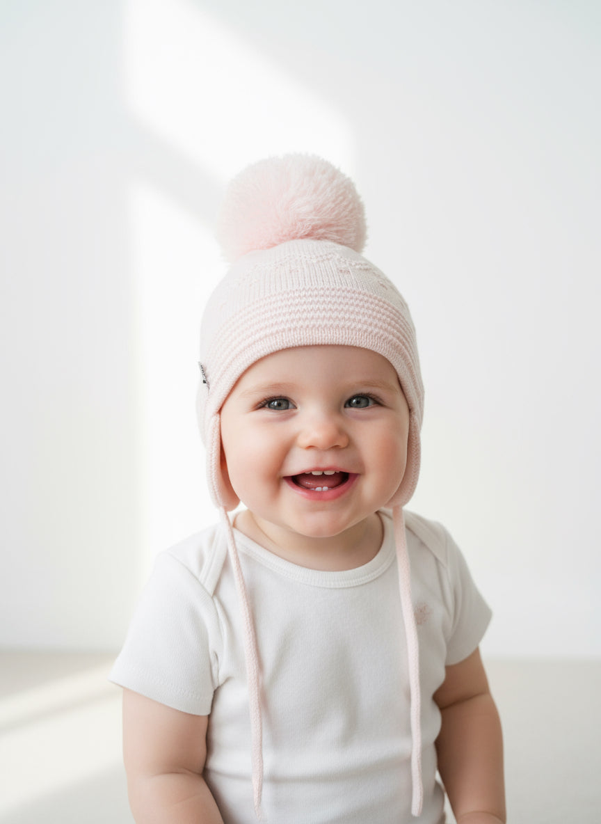 Belle Babies & Kids Pink Pom Pom Hat