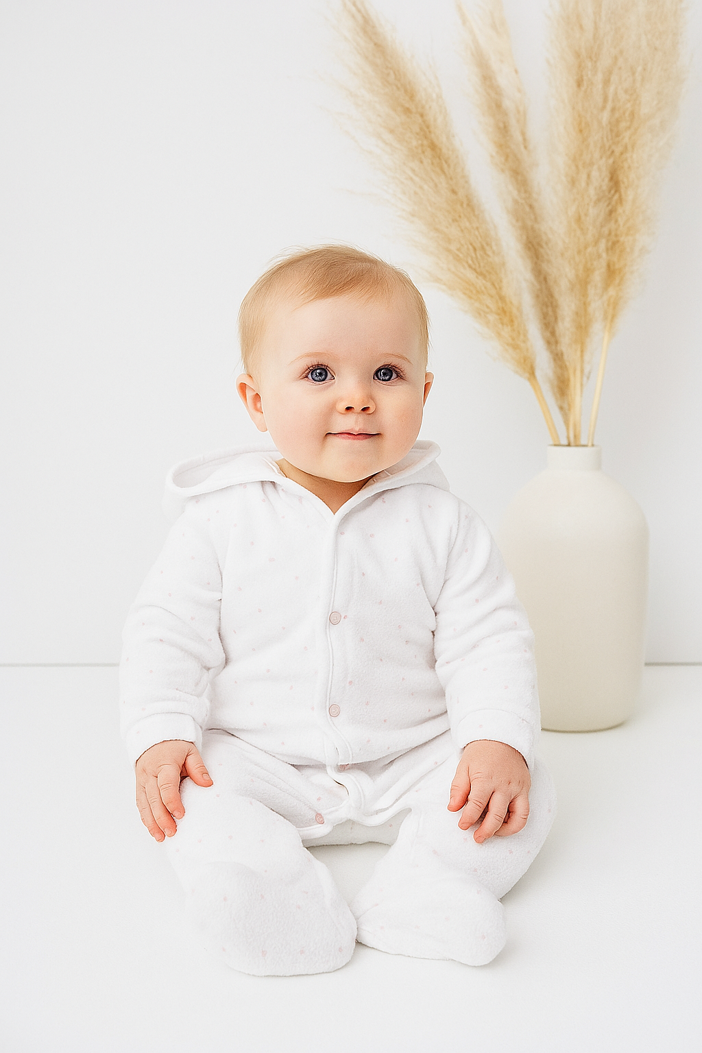 23BB-802 Baby Girls Pink Velour Snow Suit