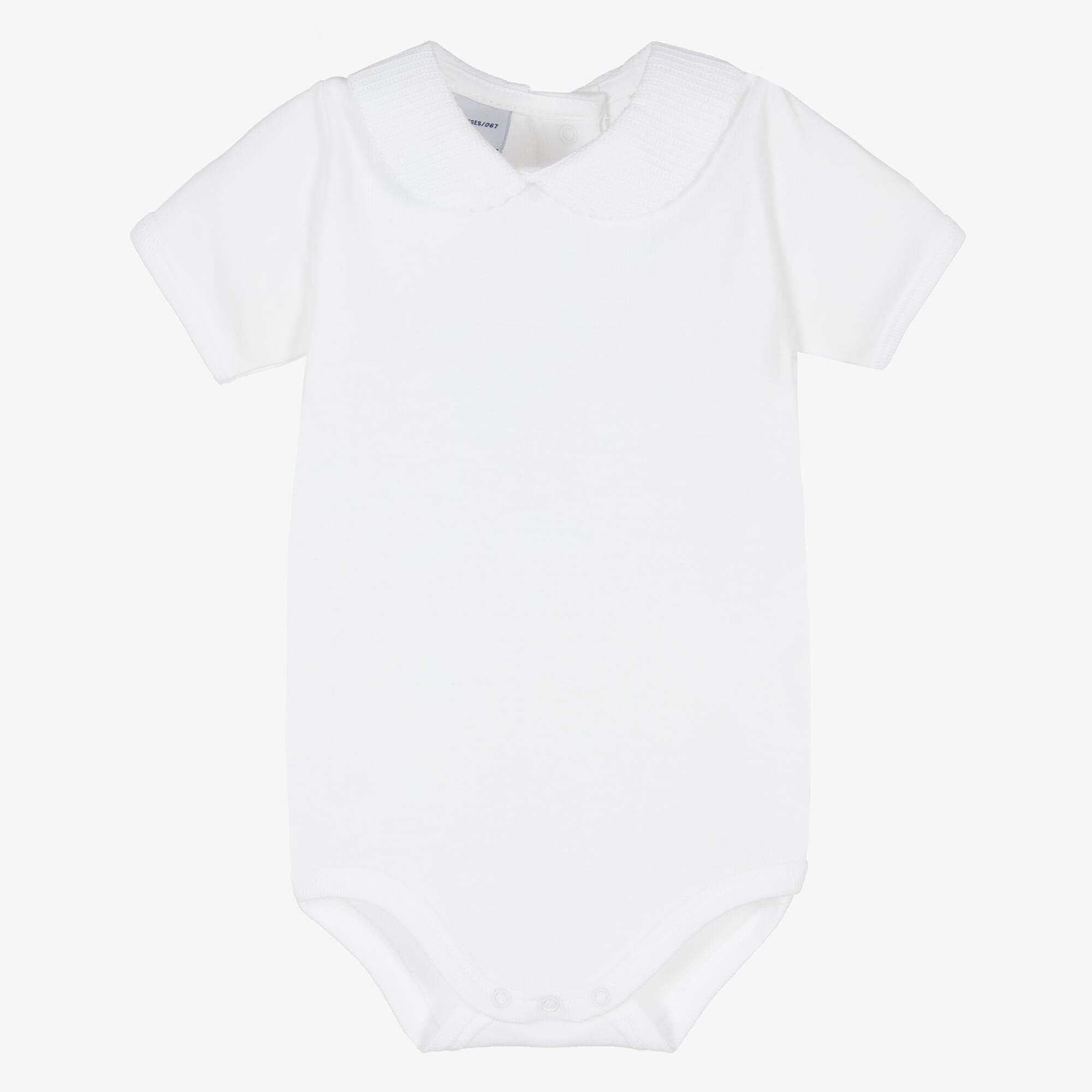 1181 Babidu Peterpan Vest With Pique Collar White