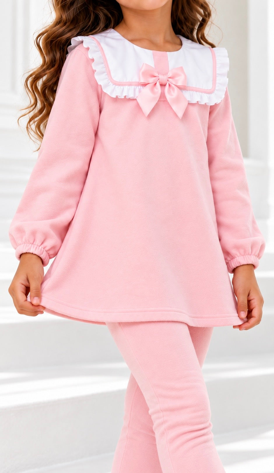 Marcie Luxe Girls Legging Tracksuit Set Pink