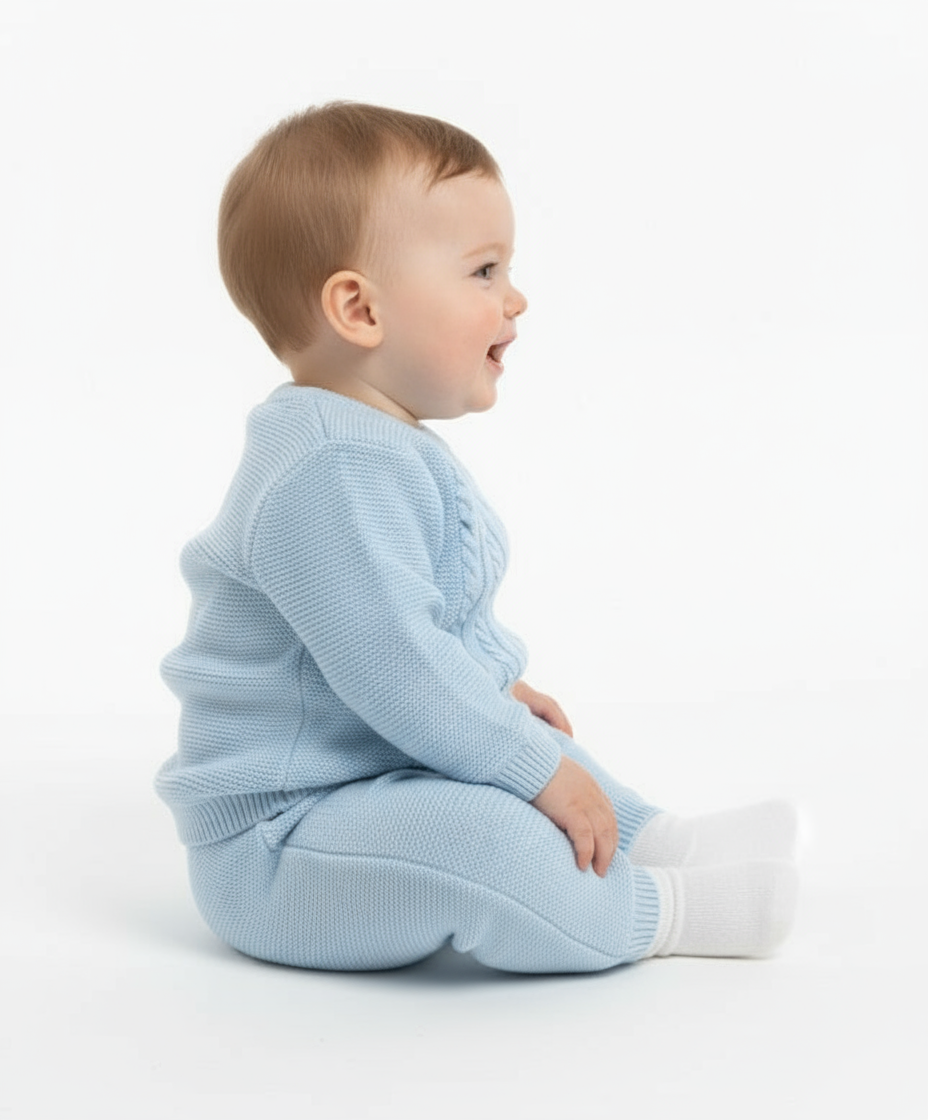 Fergus Boys Pex Knitted Tracksuit Set Blue