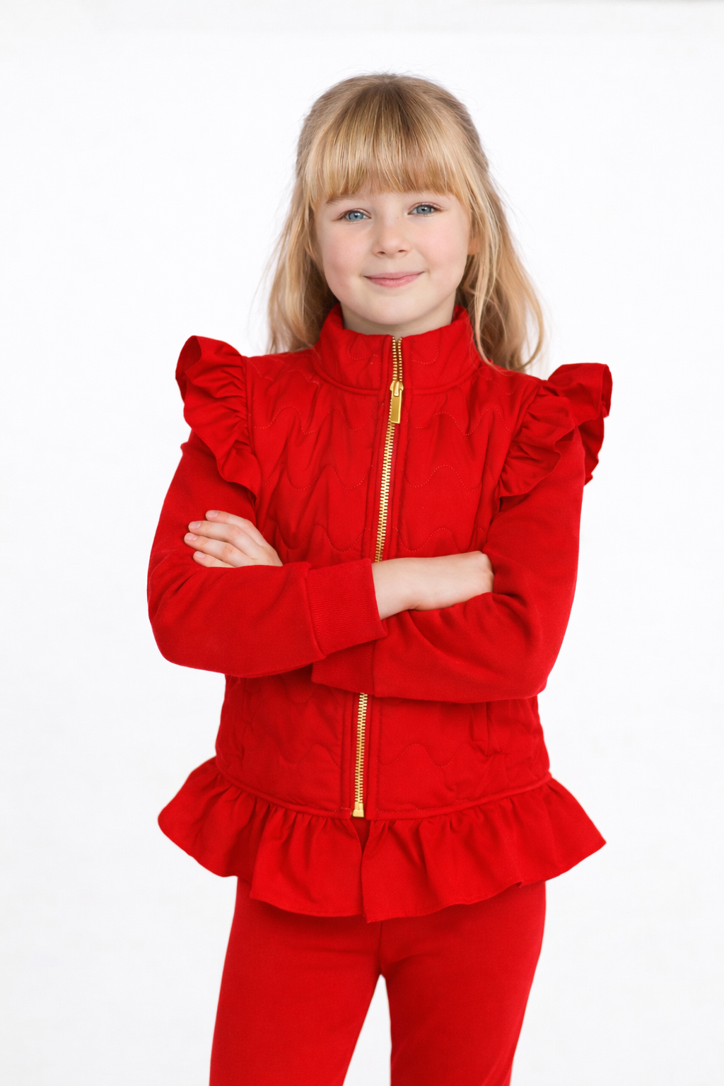 Millie Girls Padded Gilet Red