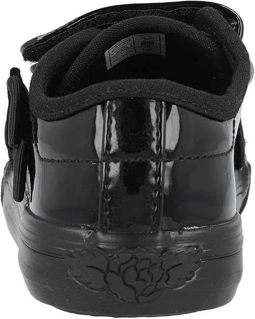 LK8199 Lily Black Patent Bow Plimsole