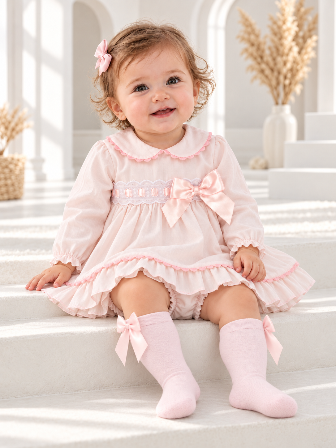 MYD26201 Baby Girls Weeme Dress & Bloomers Pink