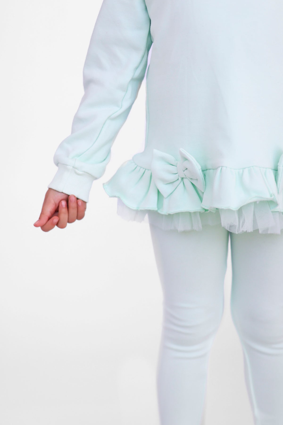 Phoebe Premium Cotton Girls Jumper & Legging Tracksuit Set Mint