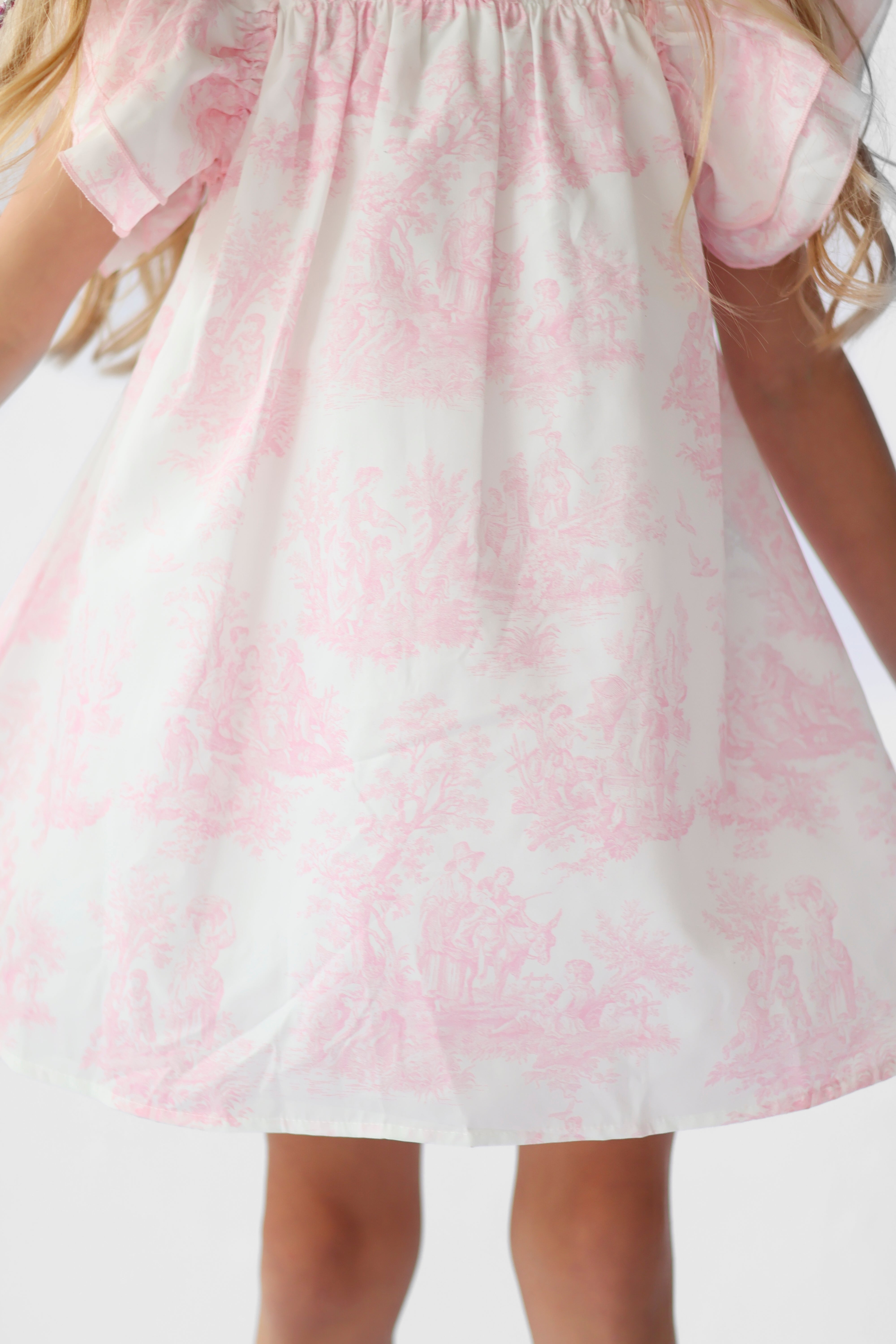 Lyla Girls Paisley Print Shirt Dress Pink