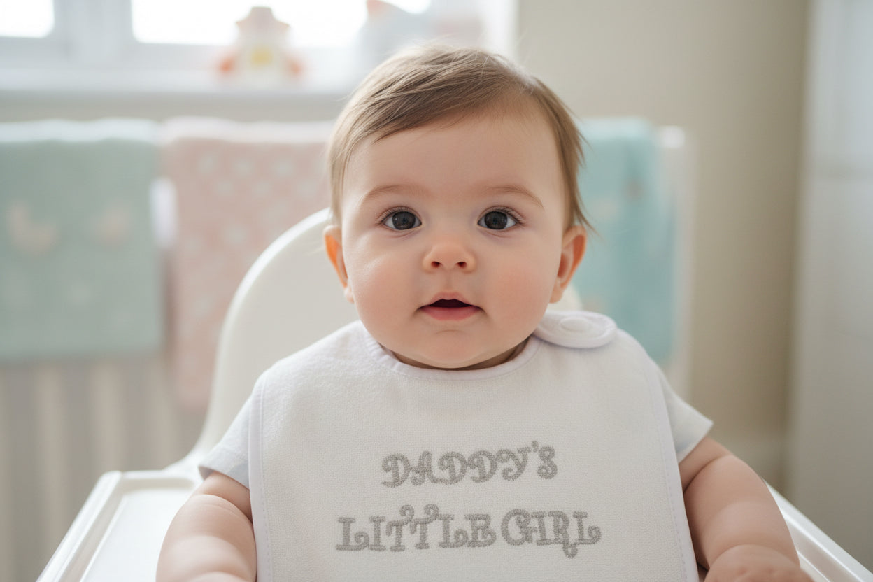 Daddy’s Little Girl Bib White/Silver