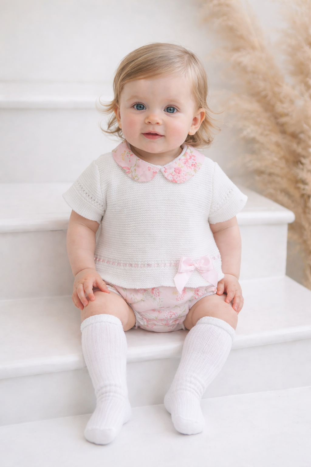 Sophia Girls Knit Collar Top & Jam Pants