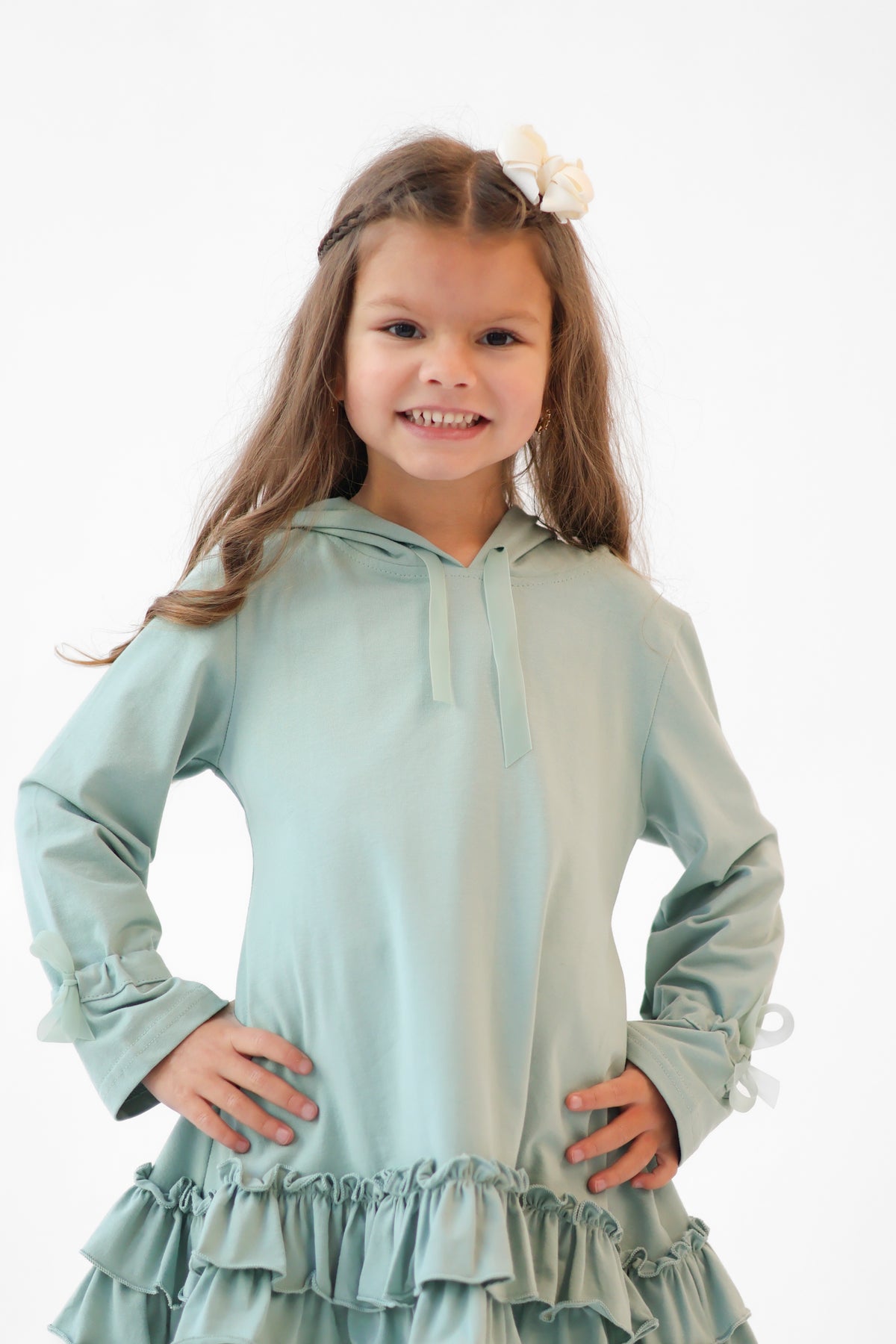 Cece Girls Frilly Ruffle Tracksuit Sage
