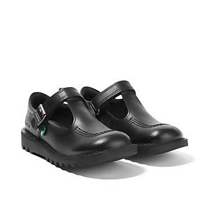 Kick T Velcro Black Leather