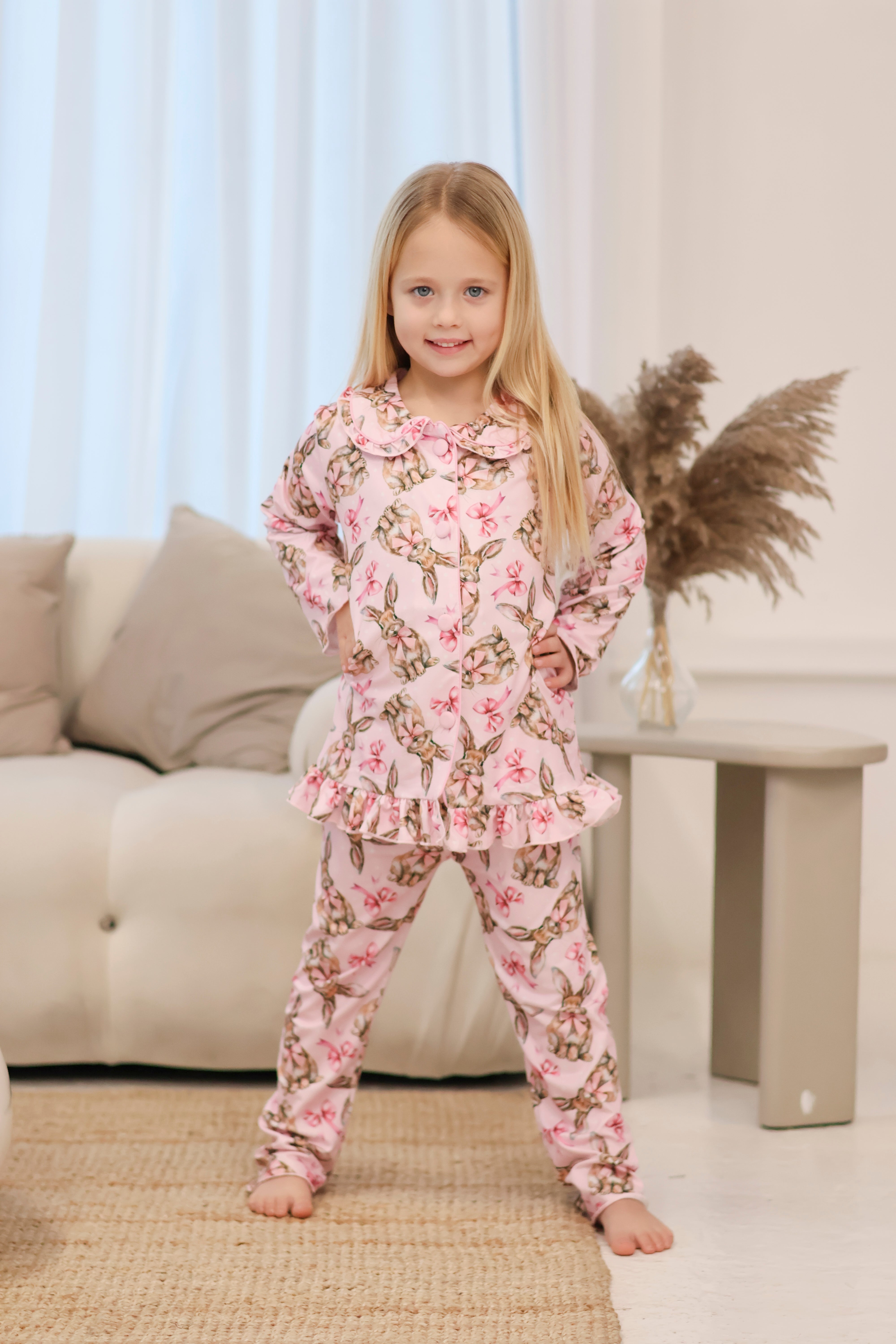 Rabbit Girls Frilly Pink Pyjamas
