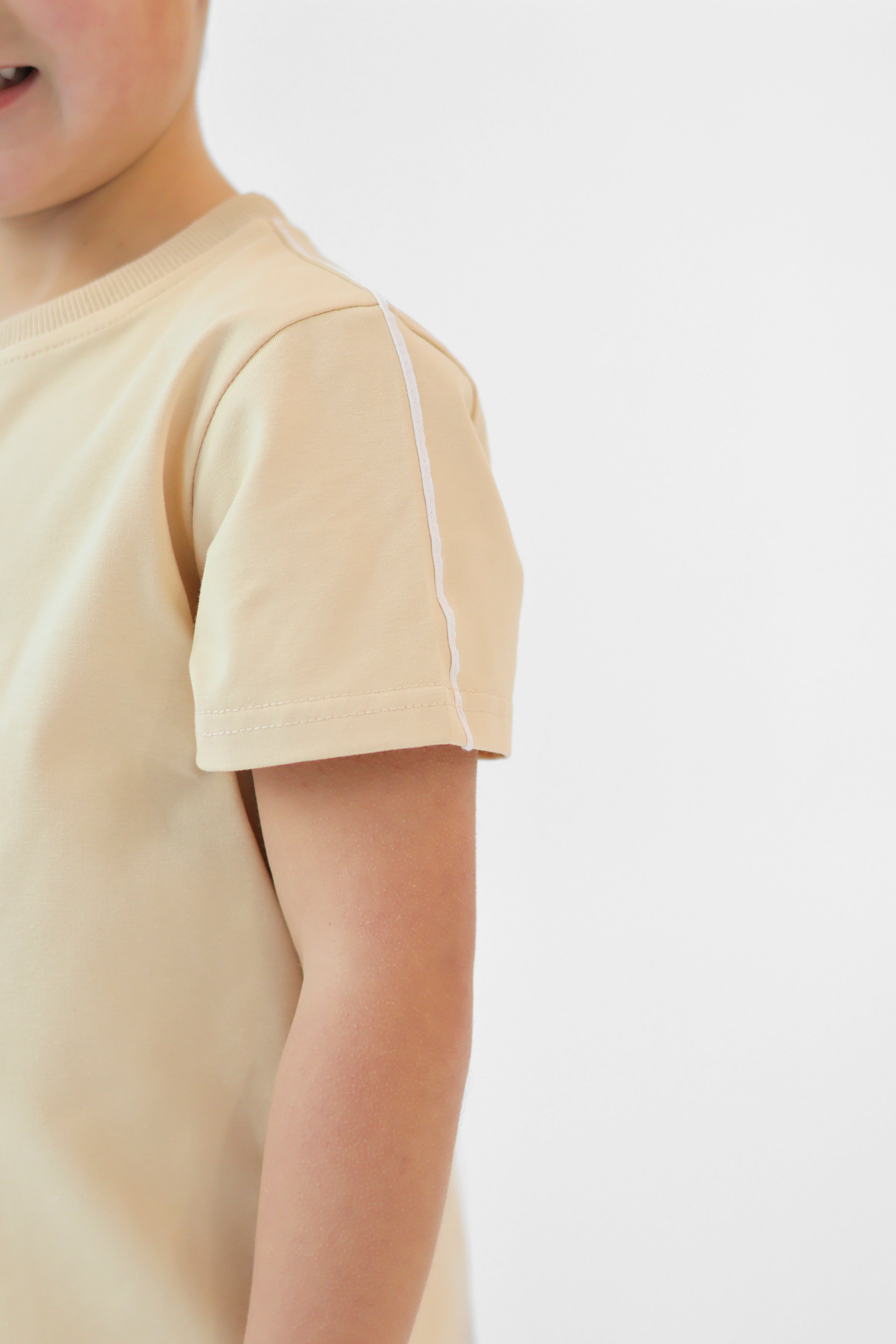 Eddie Boys Plain T-Shirt & Shorts Set Beige