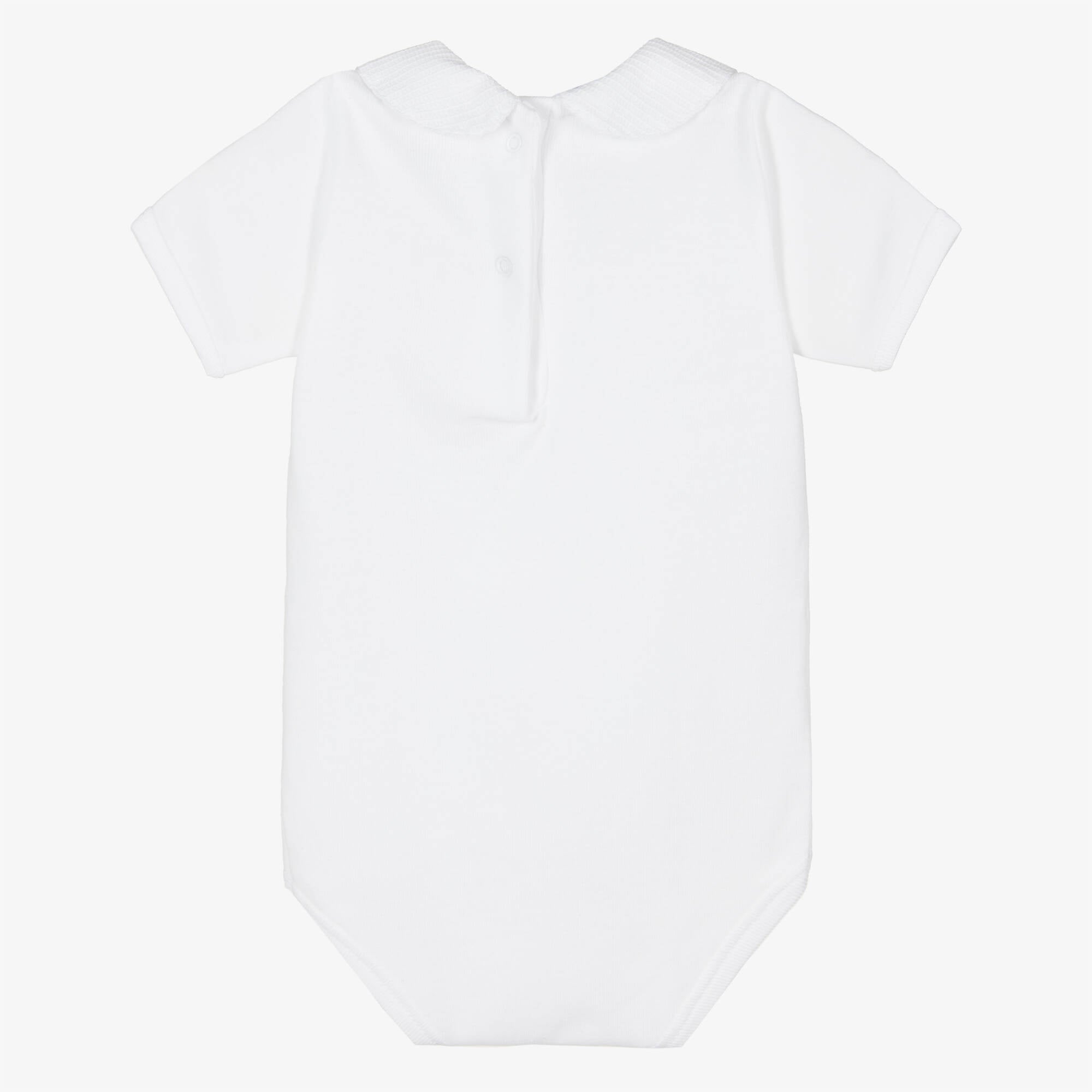 1181 Babidu Peterpan Vest With Pique Collar White