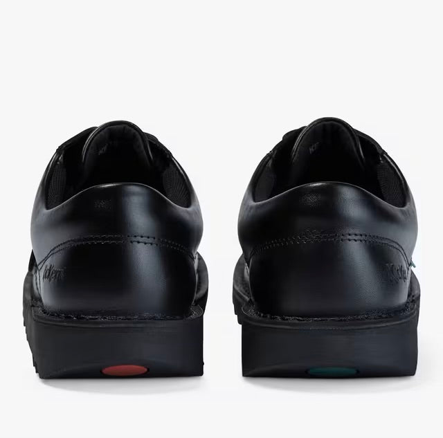 Kick Lo Kids Kicker Lace Up Shoe Black Leather