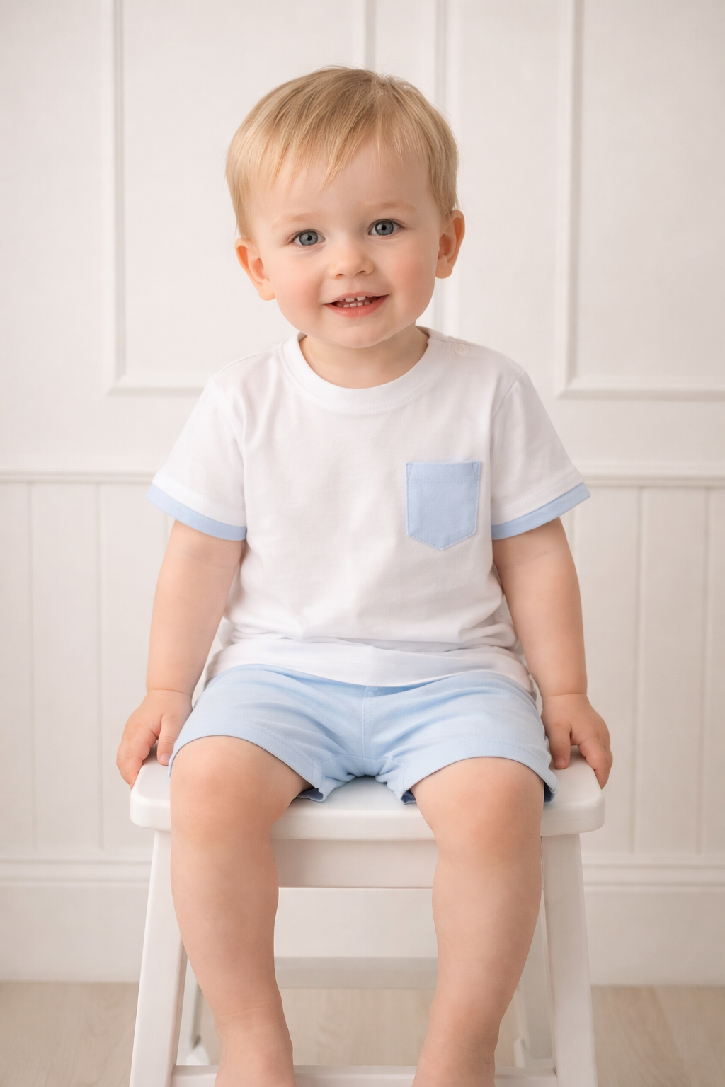 40219 Babidu Baby Blue Short Set