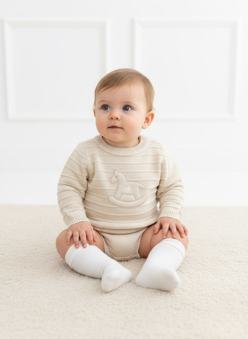 Daniel Baby Boys Jam Pants & Jumper Set Beige