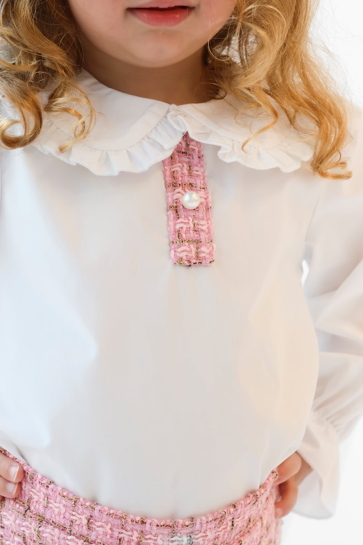 Aria Girls Tweed Look 3 Piece Socks & Hair Bow Pink