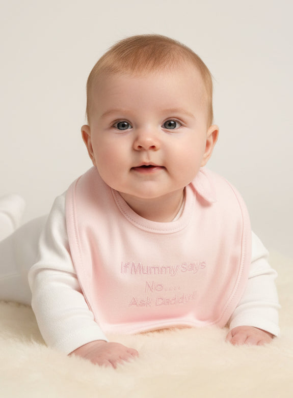 Baby Girls Bibs “If Mummy Says No…” Pack Of 2