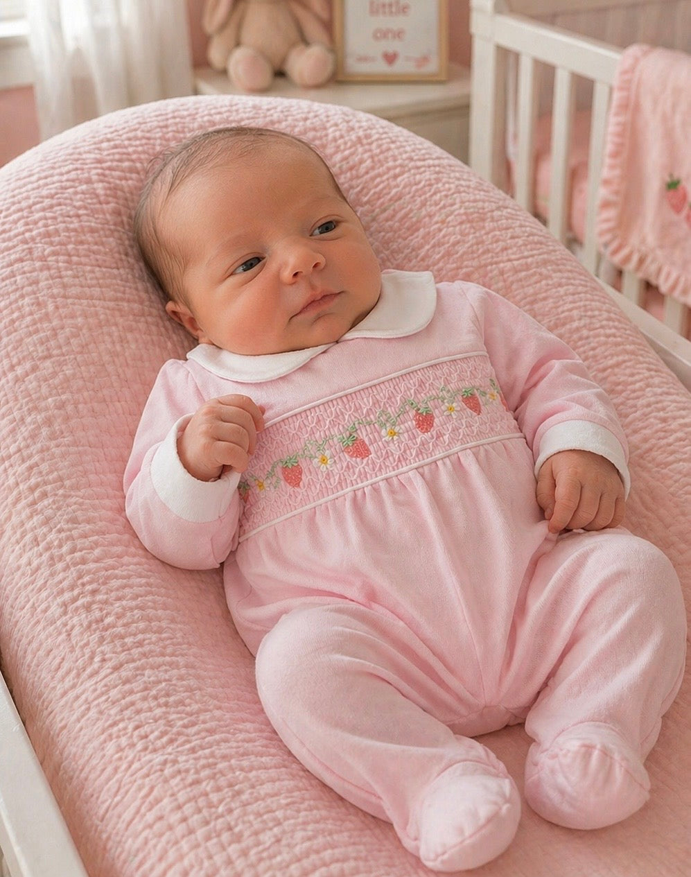 AV2081 Girls Pink Strawberry Babygrow