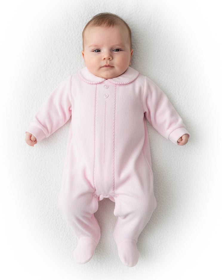 Pex Girls Velour Peter Pan Collar Babygrow