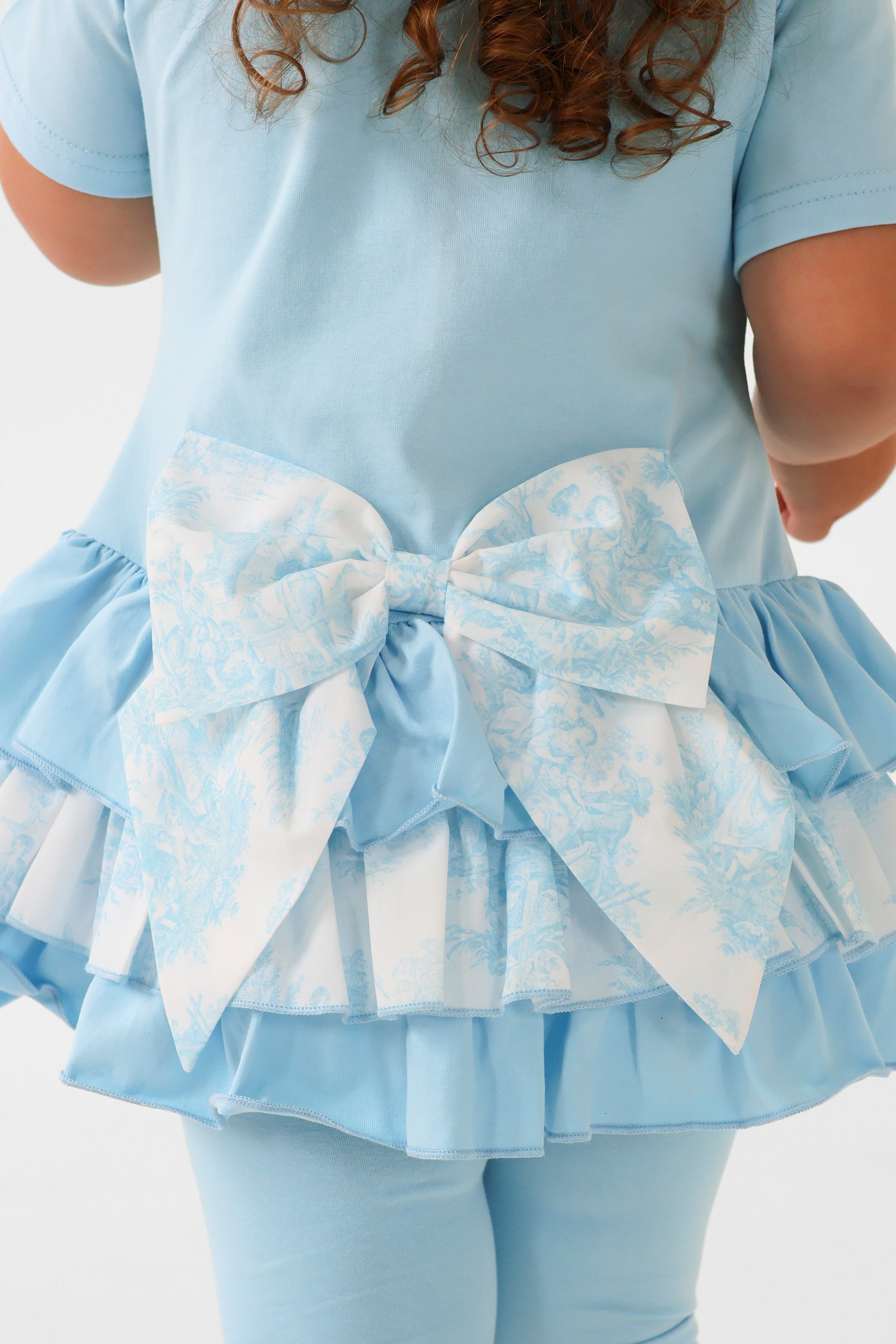 Willow Girls Frilly Bow Tracksuit Set Blue