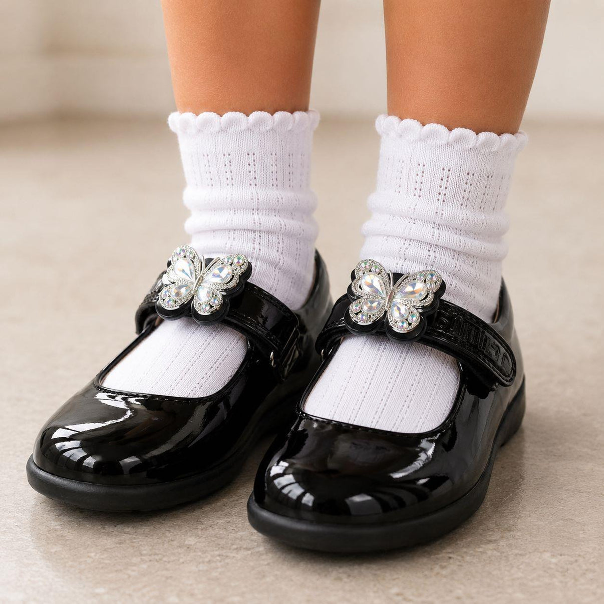 Lelli Kelly Selena Black Patent School Shoes G Fit LKS08484