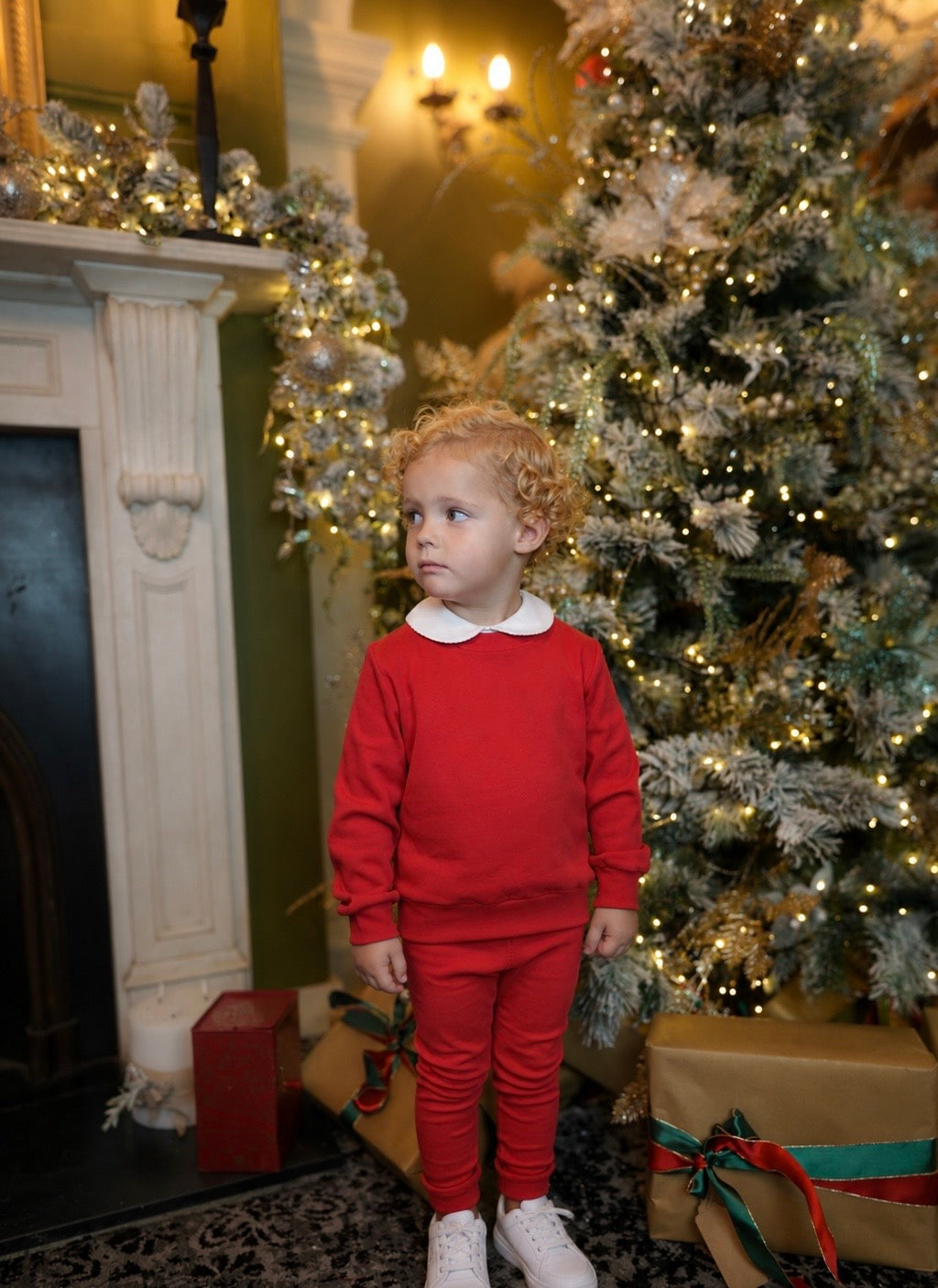 Parker Baby Ribbed Tracksuit Lounge Set Red