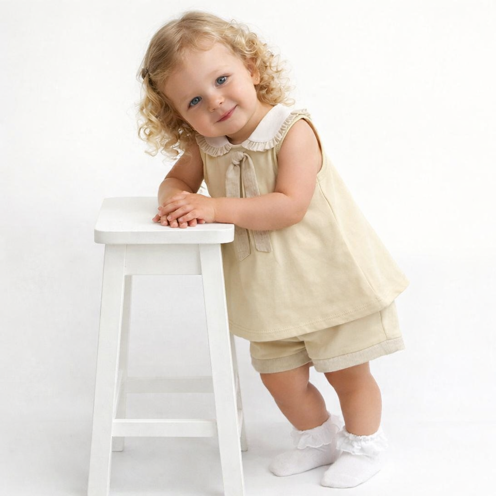 SG157 Girls Camel Shorts & Top