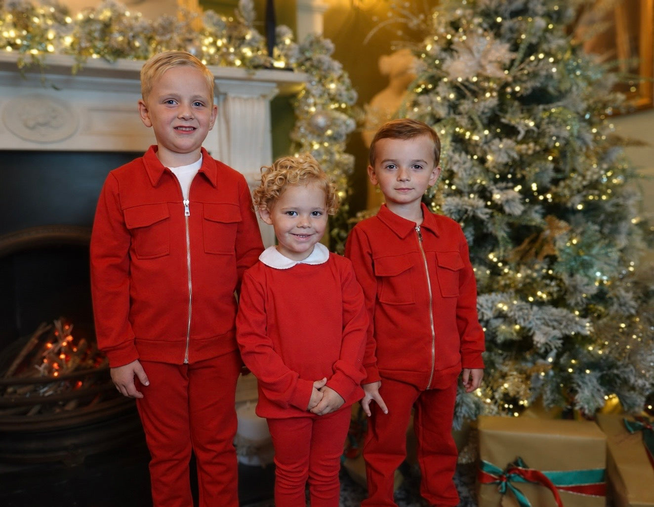 Parker Baby Ribbed Tracksuit Lounge Set Red