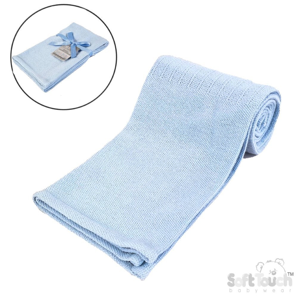 Deluxe Cellular Cotton Blanket Blue