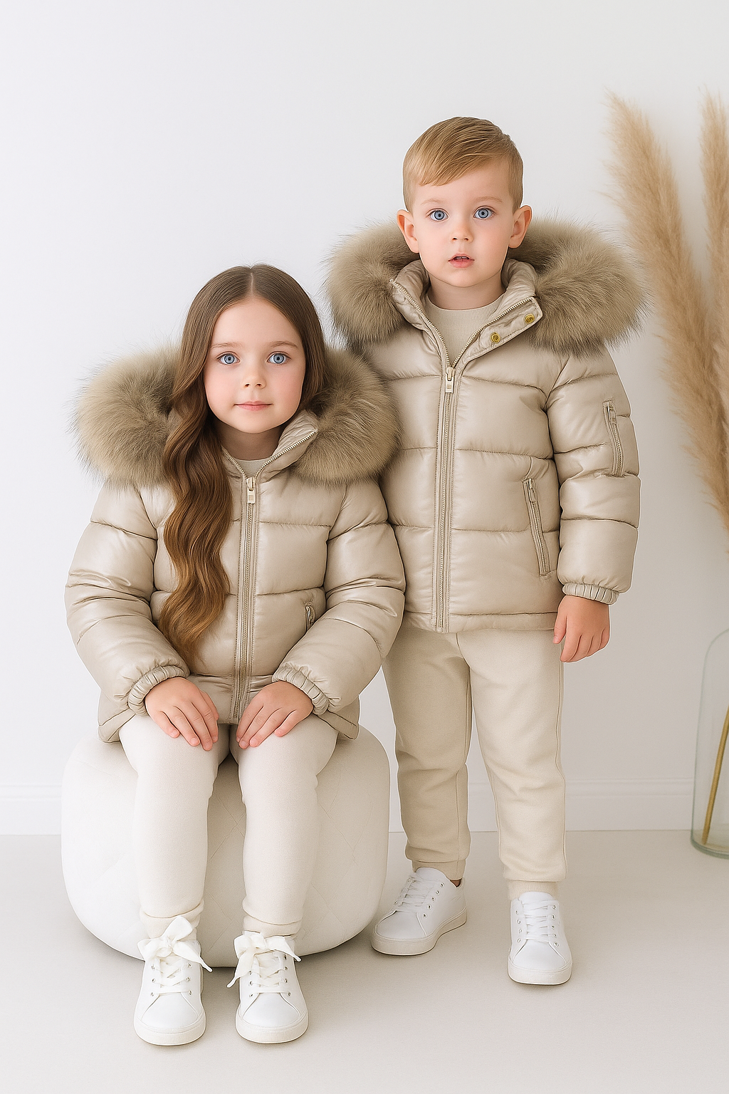 Faux Fur Hooded Padded Coat Coat Irish Cream