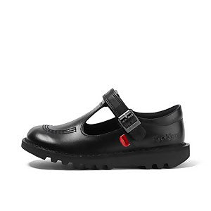 Kick T Velcro Black Leather