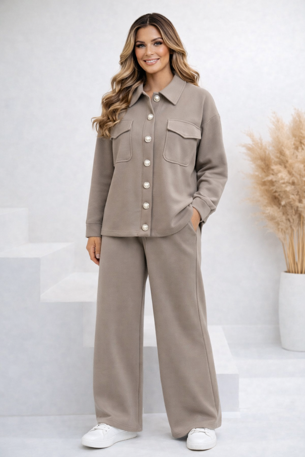 Grace Ladies Co-ord Tracksuit Set Mushroom