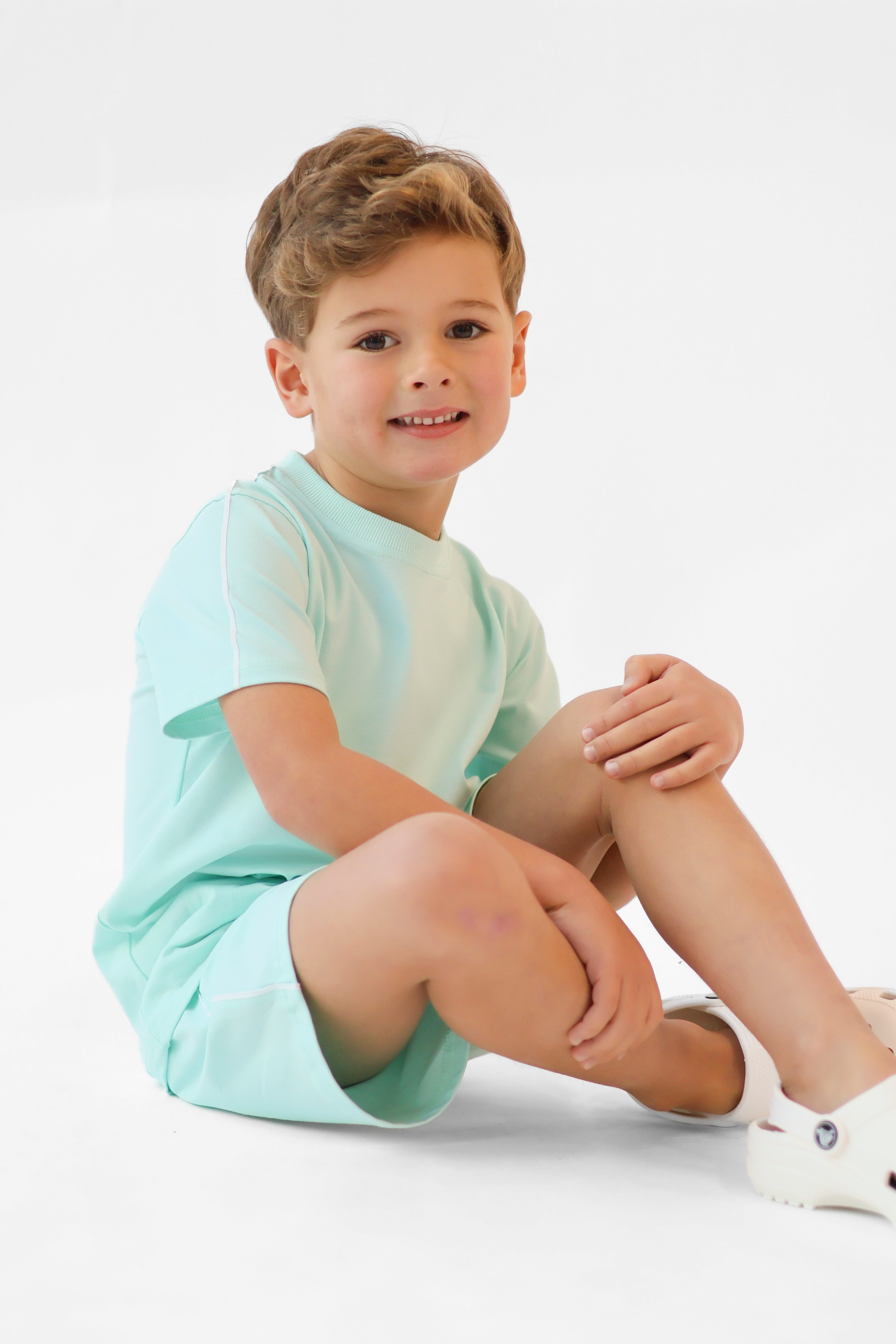 Eddie Boys Plain T-Shirt & Shorts Set Mint
