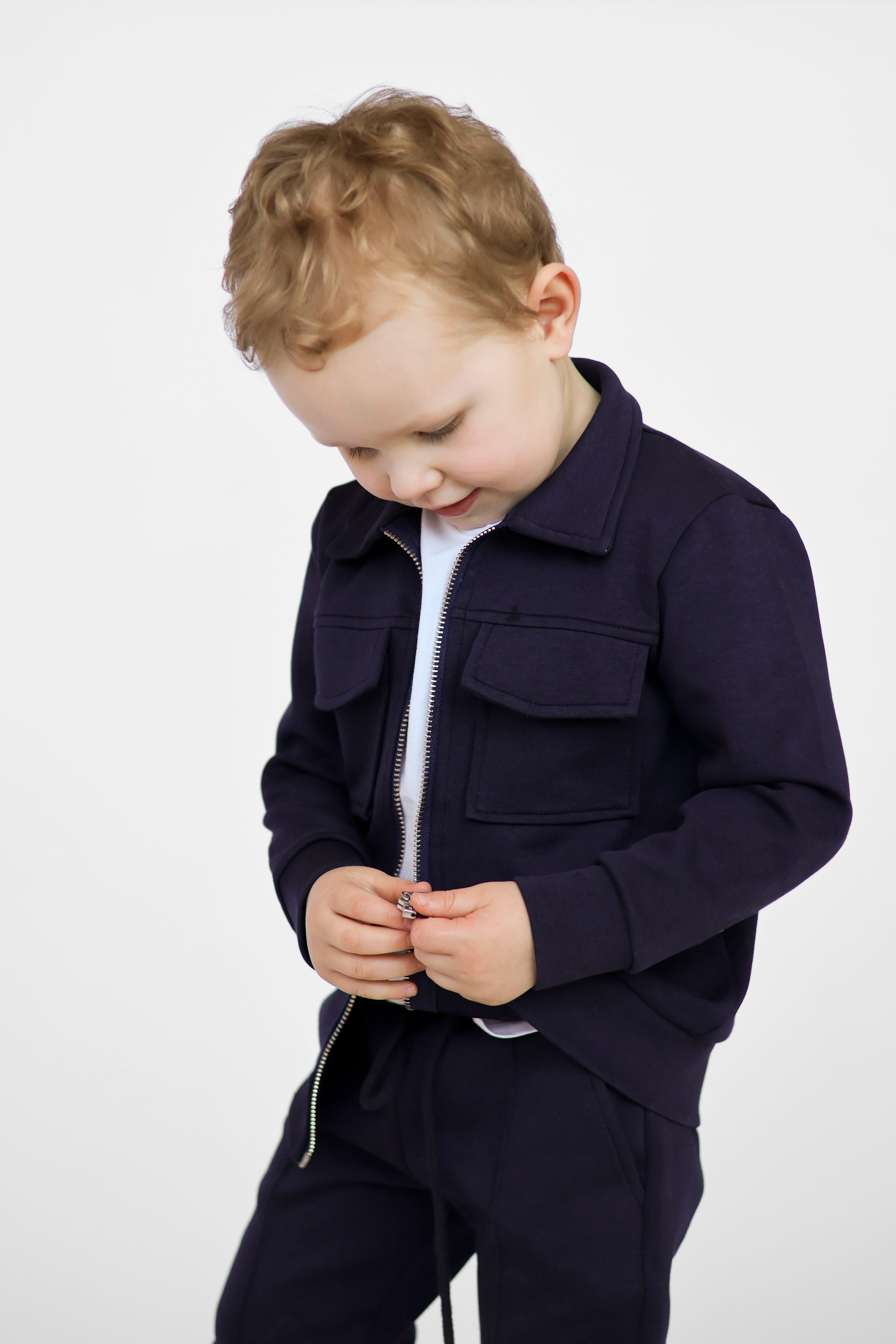 Marcus Boys Zip Up Smart Tracksuit Navy