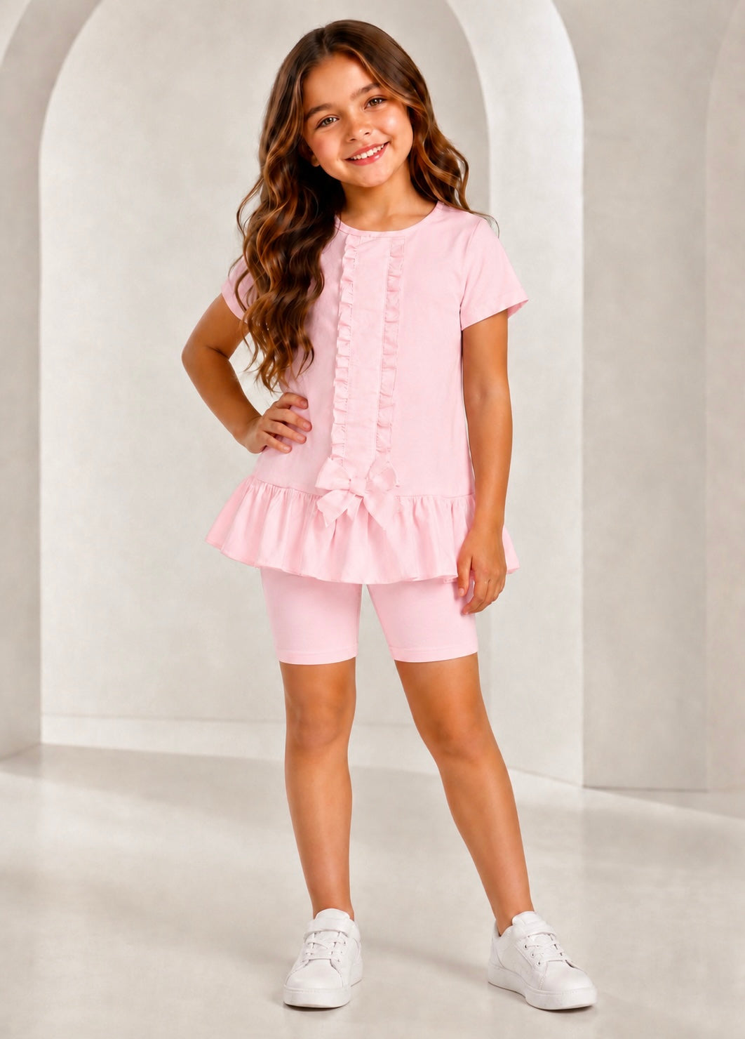 Georgie Girls Pink Shorts & Leggings Set