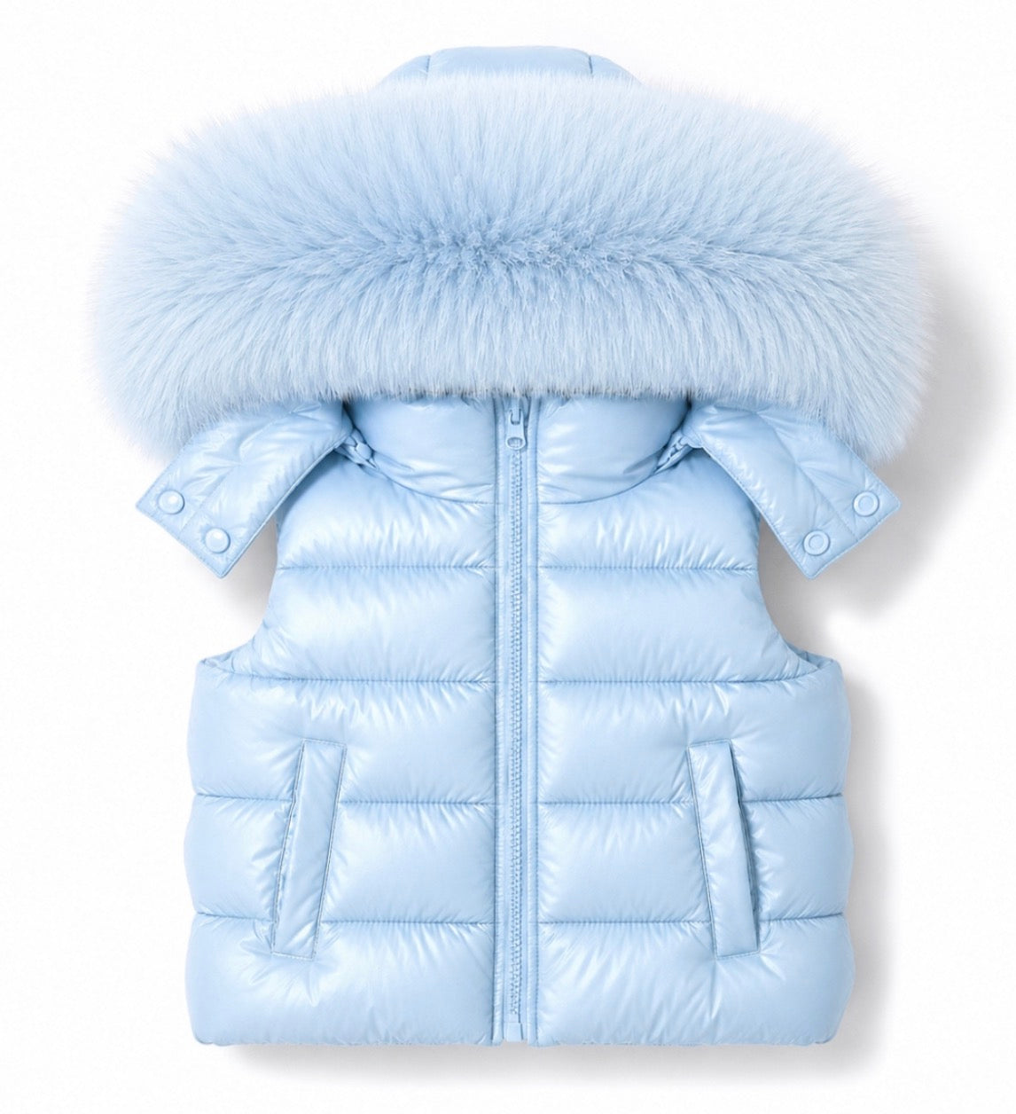 Monaco Unisex Faux Fur Padded Gilet Blue