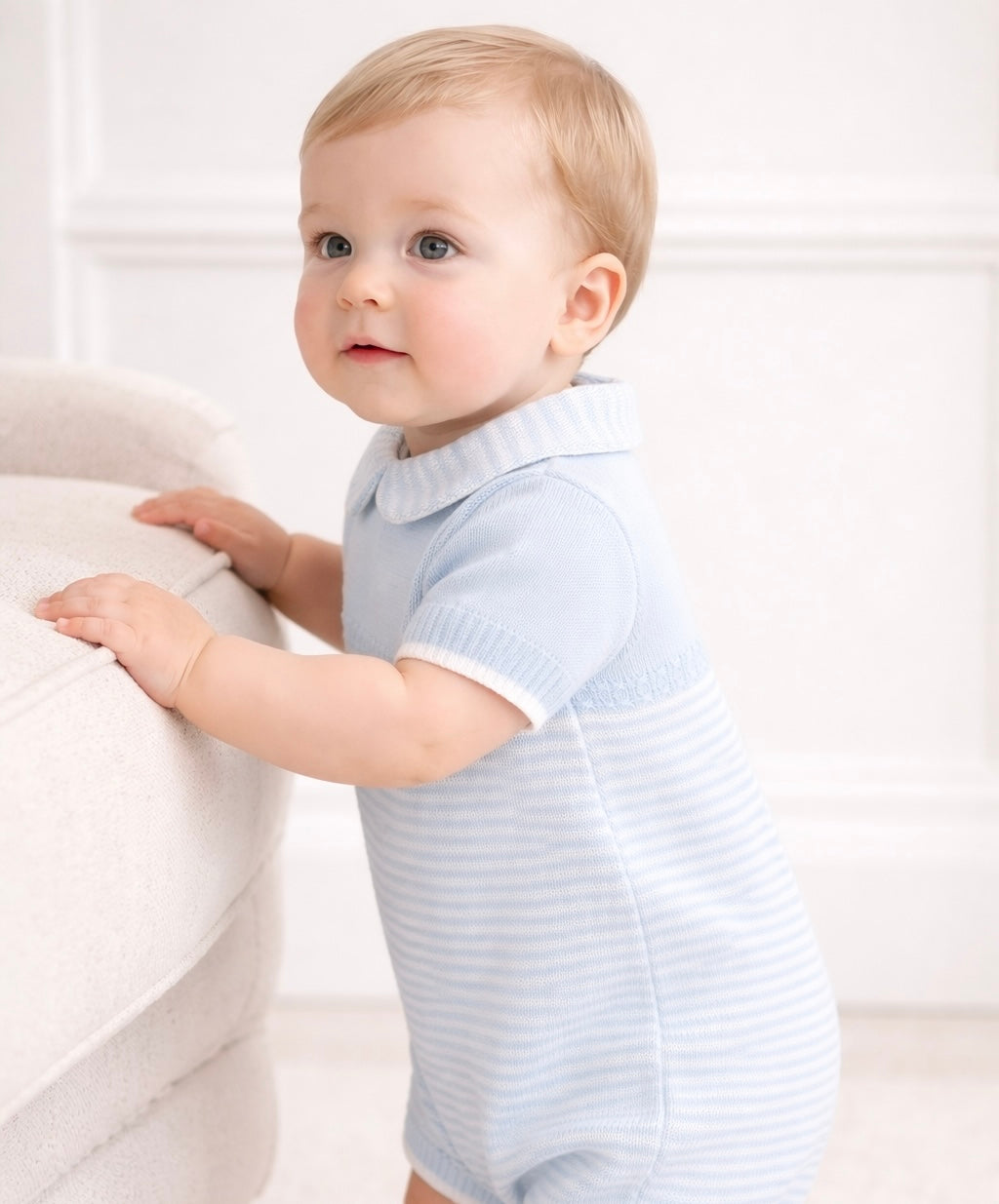 Marshall Pex Baby Knit Romper Blue