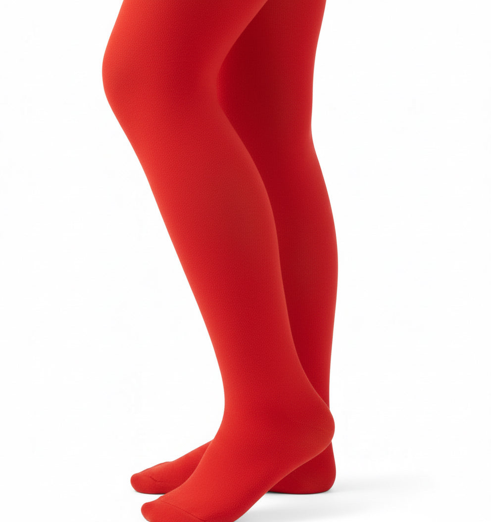 Sheldon Bigger Girls Plain Red Tights 3-9yrs