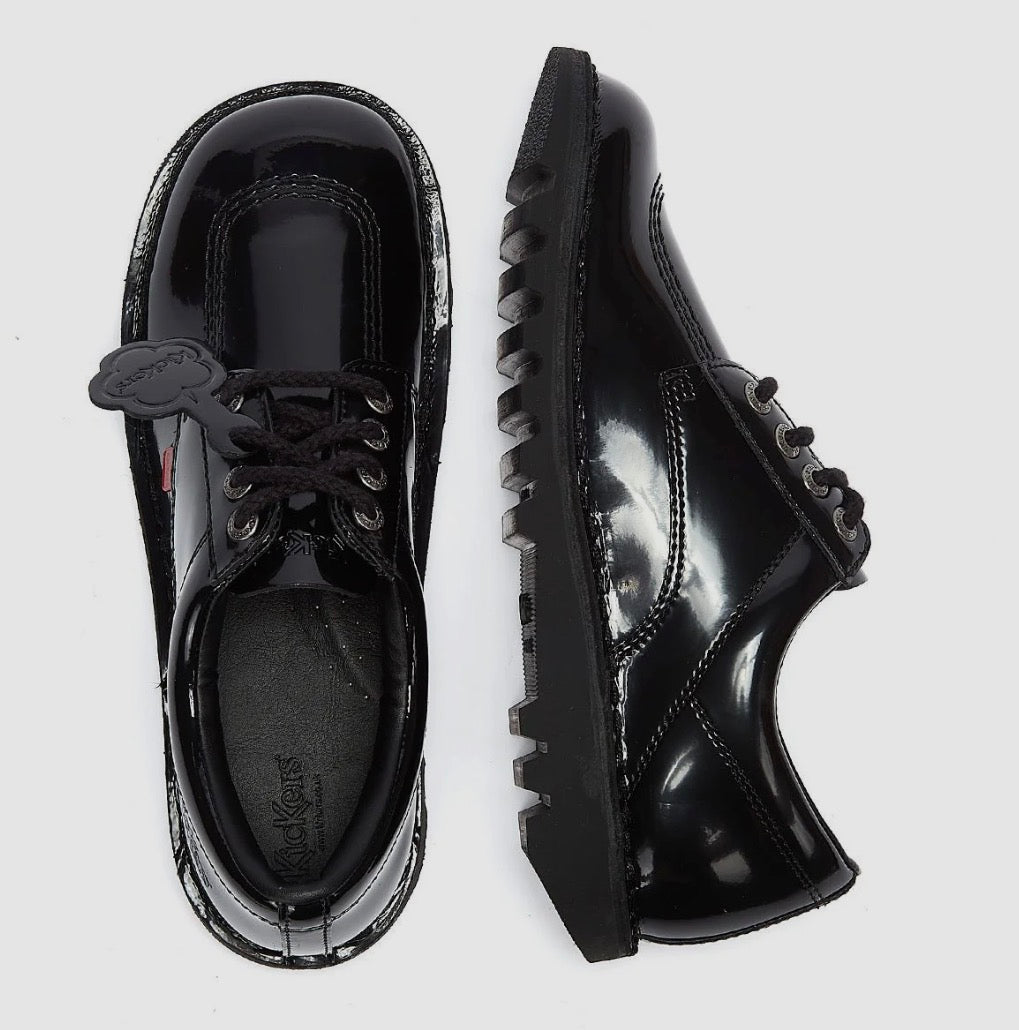 Kick Lo Adults Kicker Lace Up Shoe BlackPatent
