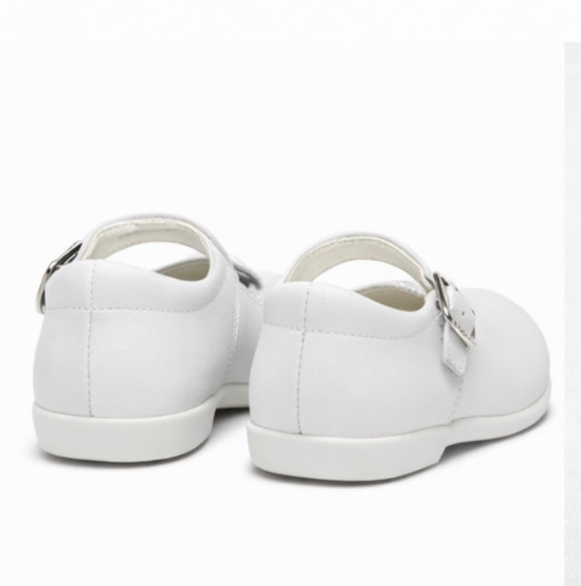Y97401 Andanines Buckle Mary Jane Shoe White Leather