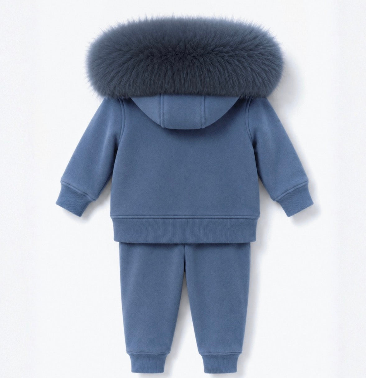 Cruz Faux Boys Fur Hood Tracksuit Blue