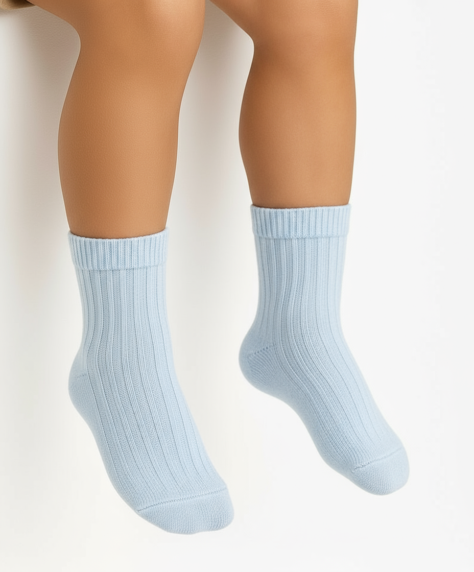2.016/4 Condor Short Ribbed Socks Baby Blue