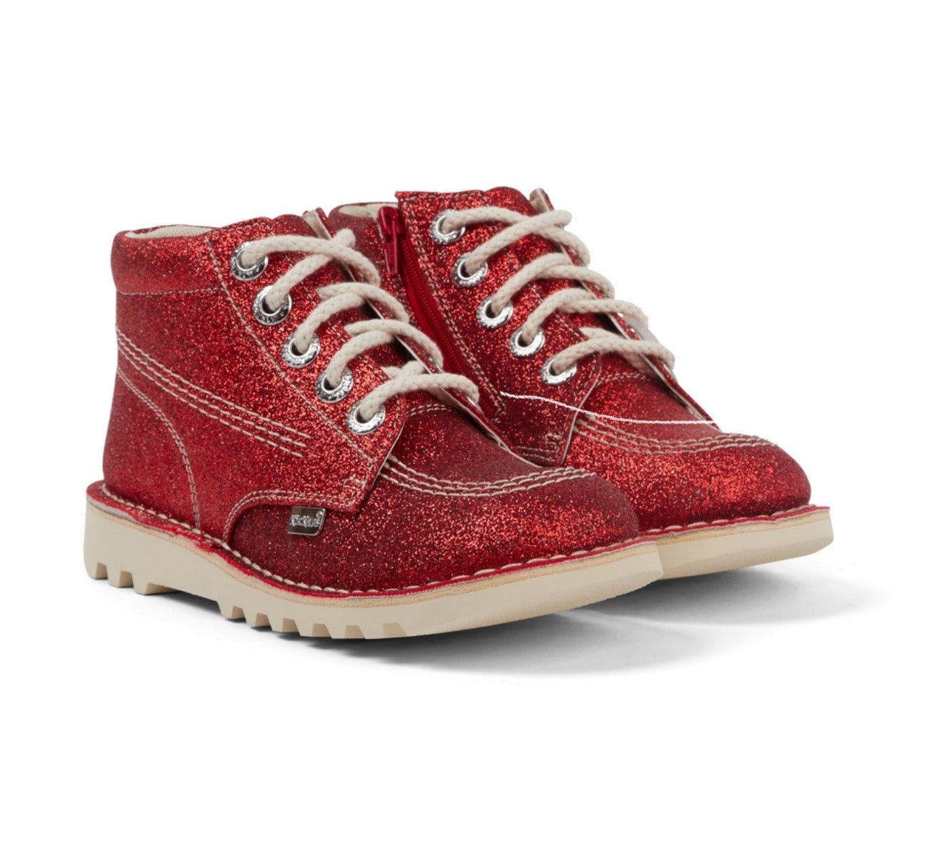 Kick Hi Zip Red Glitter Kicker Boot